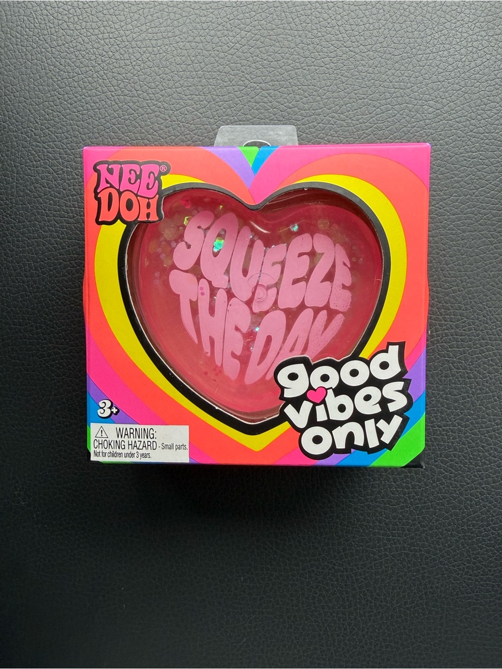 NEEDOH Good Vibes Only Pink Heart Squeeze Toy